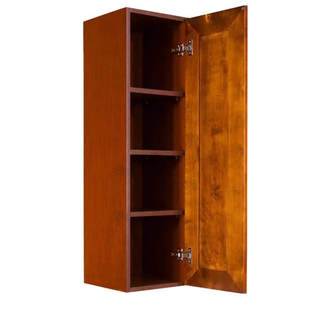 LIFEART CABINETRY Cambridge Assembled 9x42x12 in. Wall Cabinet with 1 Door 3 Shelves in Chestnut, photo 3 of 5