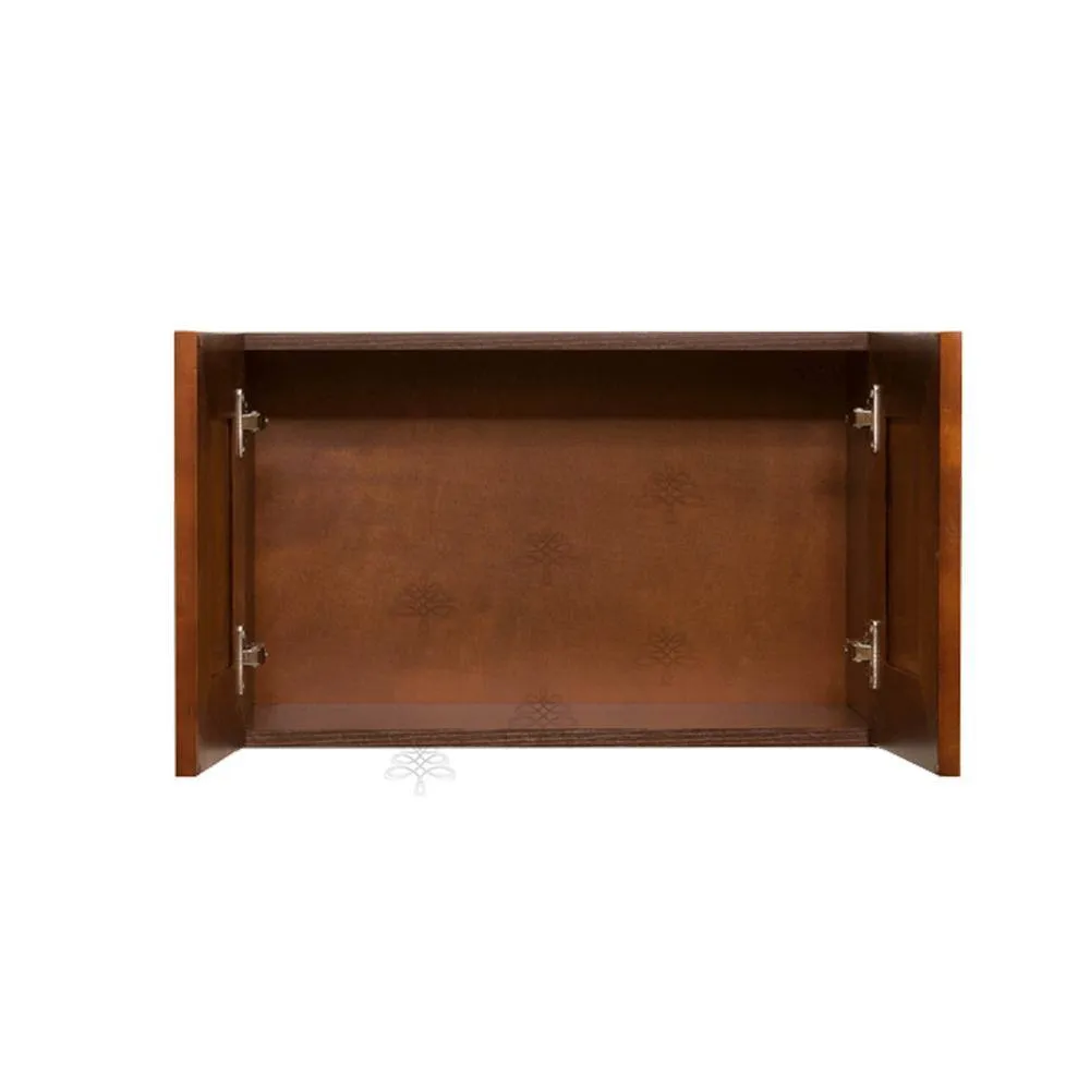 LIFEART CABINETRY Cambridge Assembled 24x12x12 in. Wall Cabinet with 2 Doors No Shelf in Chestnut, photo 2 of 5