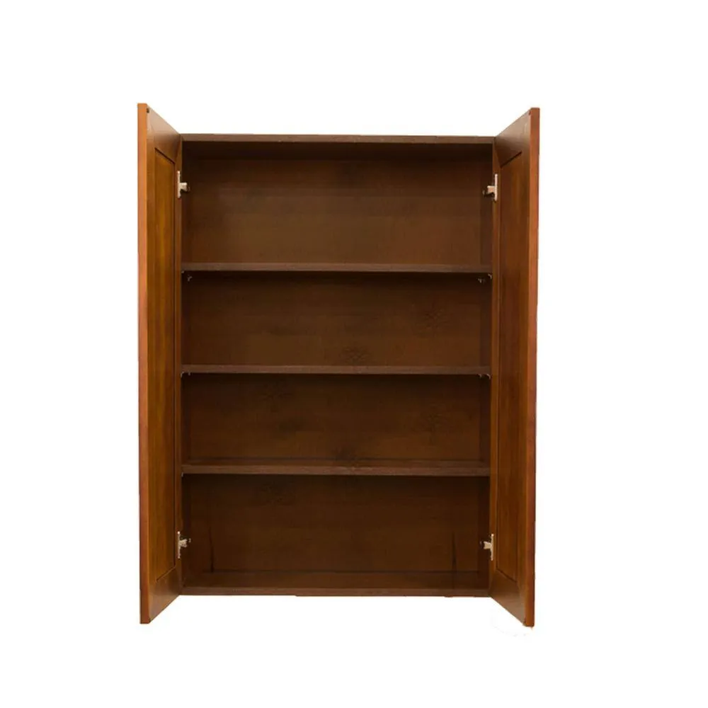 LIFEART CABINETRY Cambridge Assembled 24x42x12 in. Wall Cabinet with 2 Doors 3 Shelves in Chestnut, photo 2 of 5
