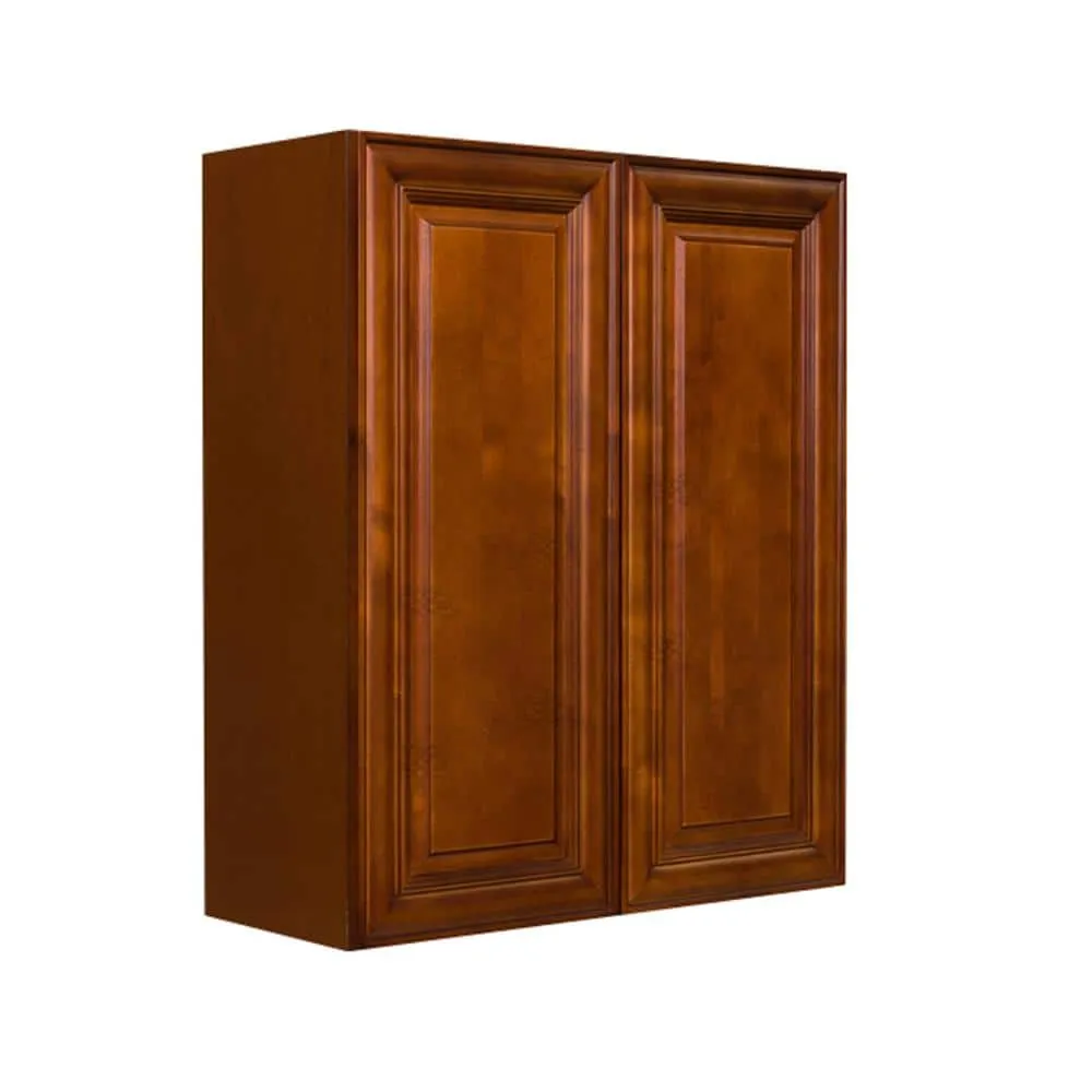 LIFEART CABINETRY Cambridge Assembled 33x36x12 in. Wall Cabinet with 2 Doors 2 Shelves in Chestnut, photo 3 of 5