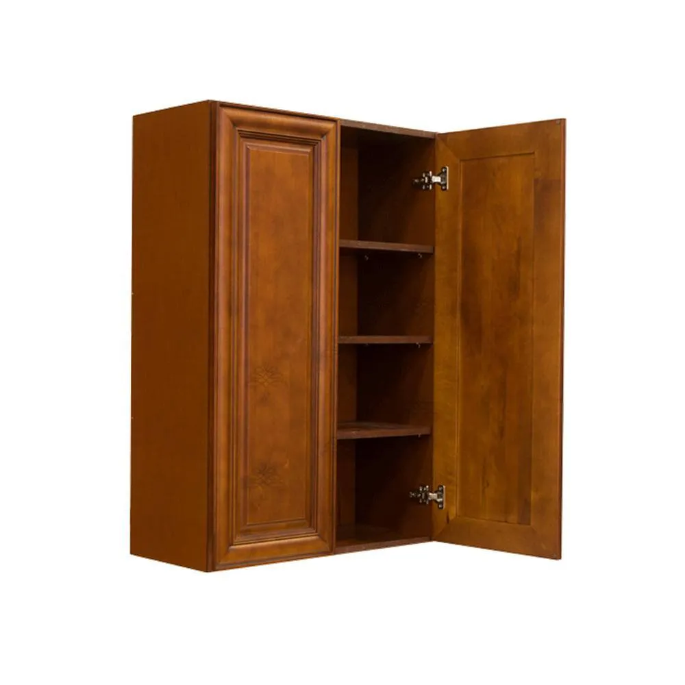 LIFEART CABINETRY Cambridge Assembled 36x42x12 in. Wall Cabinet with 2 Doors 3 Shelves in Chestnut, photo 4 of 6