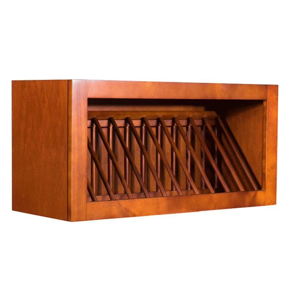 LIFEART CABINETRY Cambridge Assembled 30x15x12 in. Wall Dish Holder Cabinet in Chestnut, photo 3 of 5