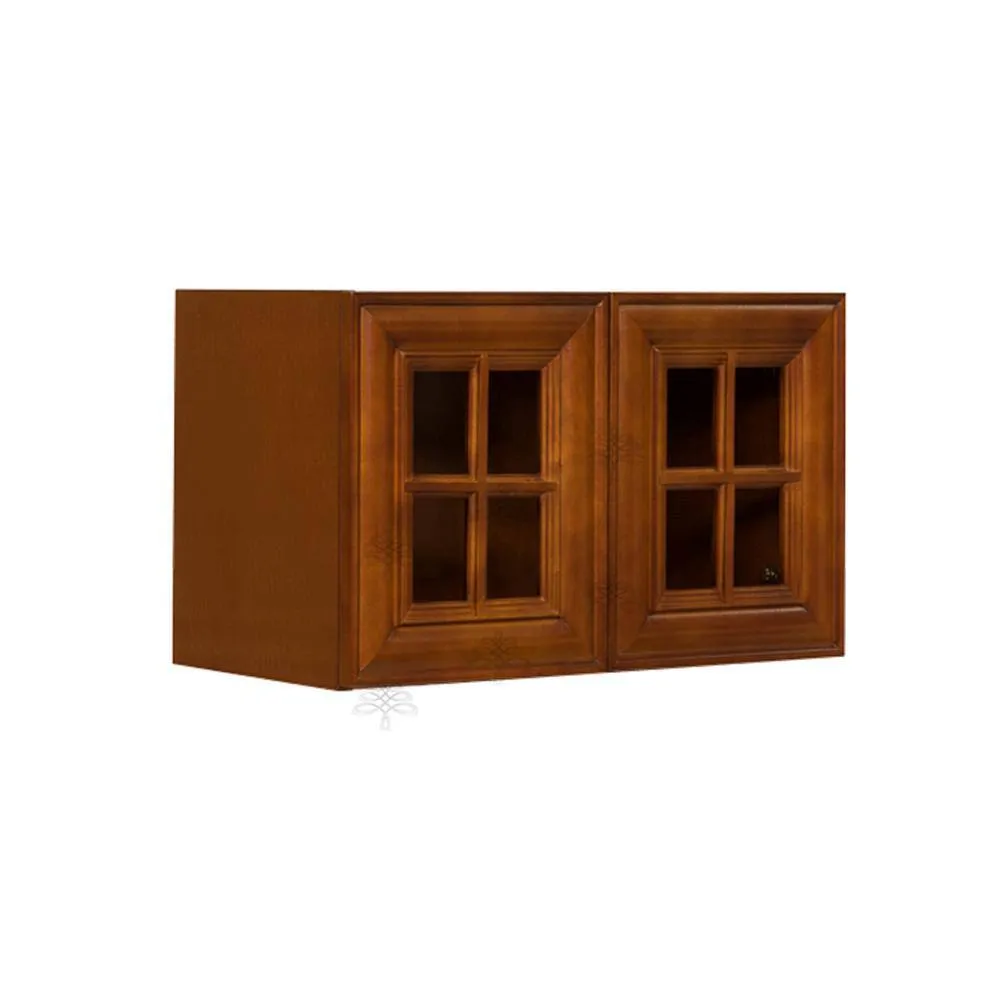 LIFEART CABINETRY Cambridge Assembled 30x18x12 in. Wall Mullion Door Cabinet with 2 Doors in Chestnut, photo 4 of 6