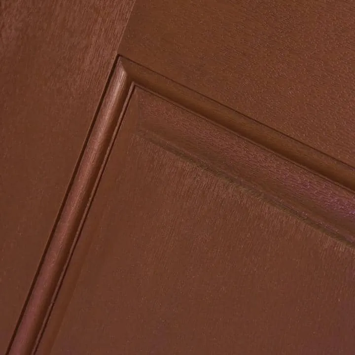 Steves & Sons Regency 36 in. x 80 in. 3/4-6-Lite Clear Glass RHOS Chestnut Stain Mahogany Fiberglass Prehung Front Door, photo 4 of 8