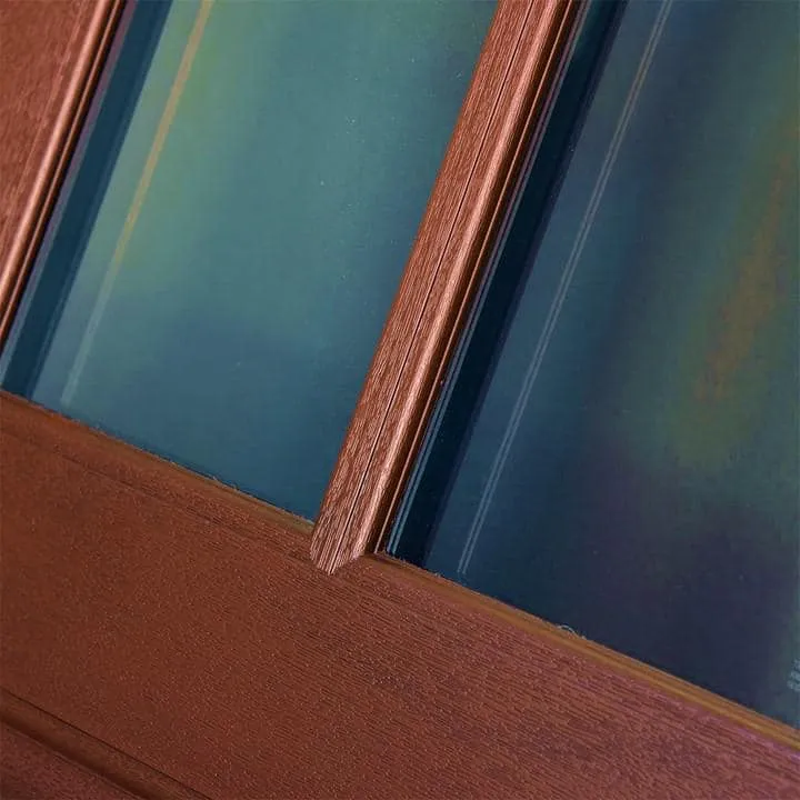 Steves & Sons Regency 36 in. x 80 in. 3/4-6-Lite Clear Glass RHOS Chestnut Stain Mahogany Fiberglass Prehung Front Door, photo 3 of 8