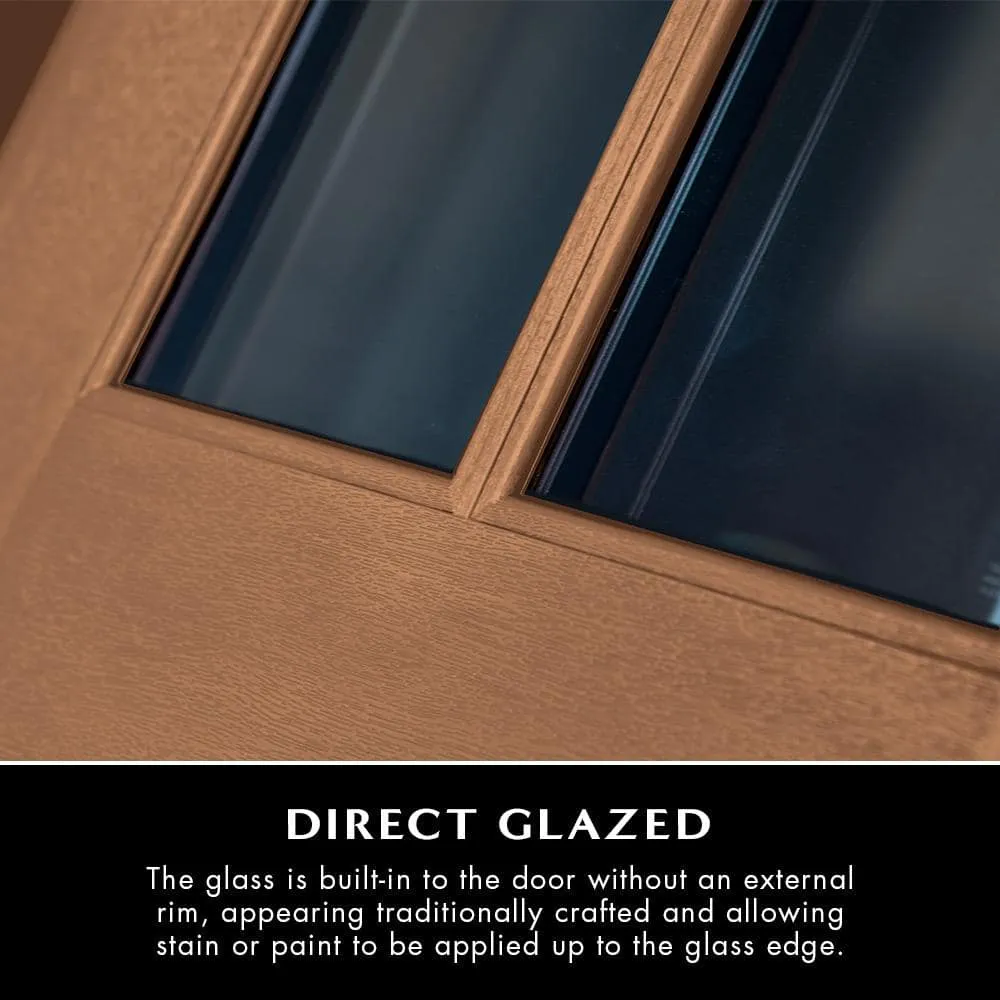 Steves & Sons Regency 36 in. x 80 in. LHIS 4 Lite 1/4 Toplite Clear Glass Chestnut Stain Fir Grain Fiberglass Prehung Front Door, photo 3 of 5