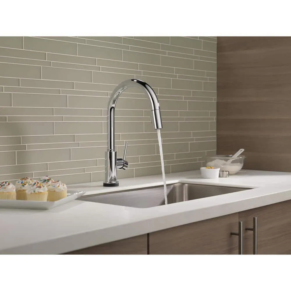 Delta Trinsic Touch2O Single-Handle Pull-Down Kitchen Faucet, Deck Mount, Chrome, 16.19 in Height, photo 6 of 8