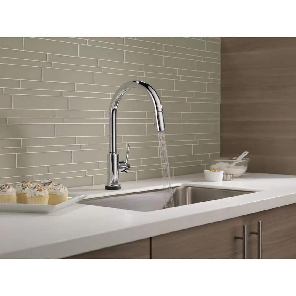 Delta Trinsic Touch2O Single-Handle Pull-Down Kitchen Faucet, Deck Mount, Chrome, 16.19 in Height, photo 7 of 8