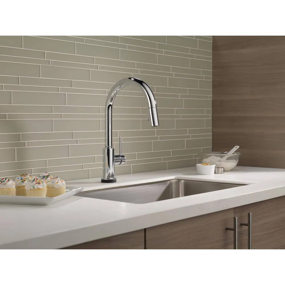 Delta Trinsic Touch2O Single-Handle Pull-Down Kitchen Faucet, Deck Mount, Chrome, 16.19 in Height, photo 2 of 8