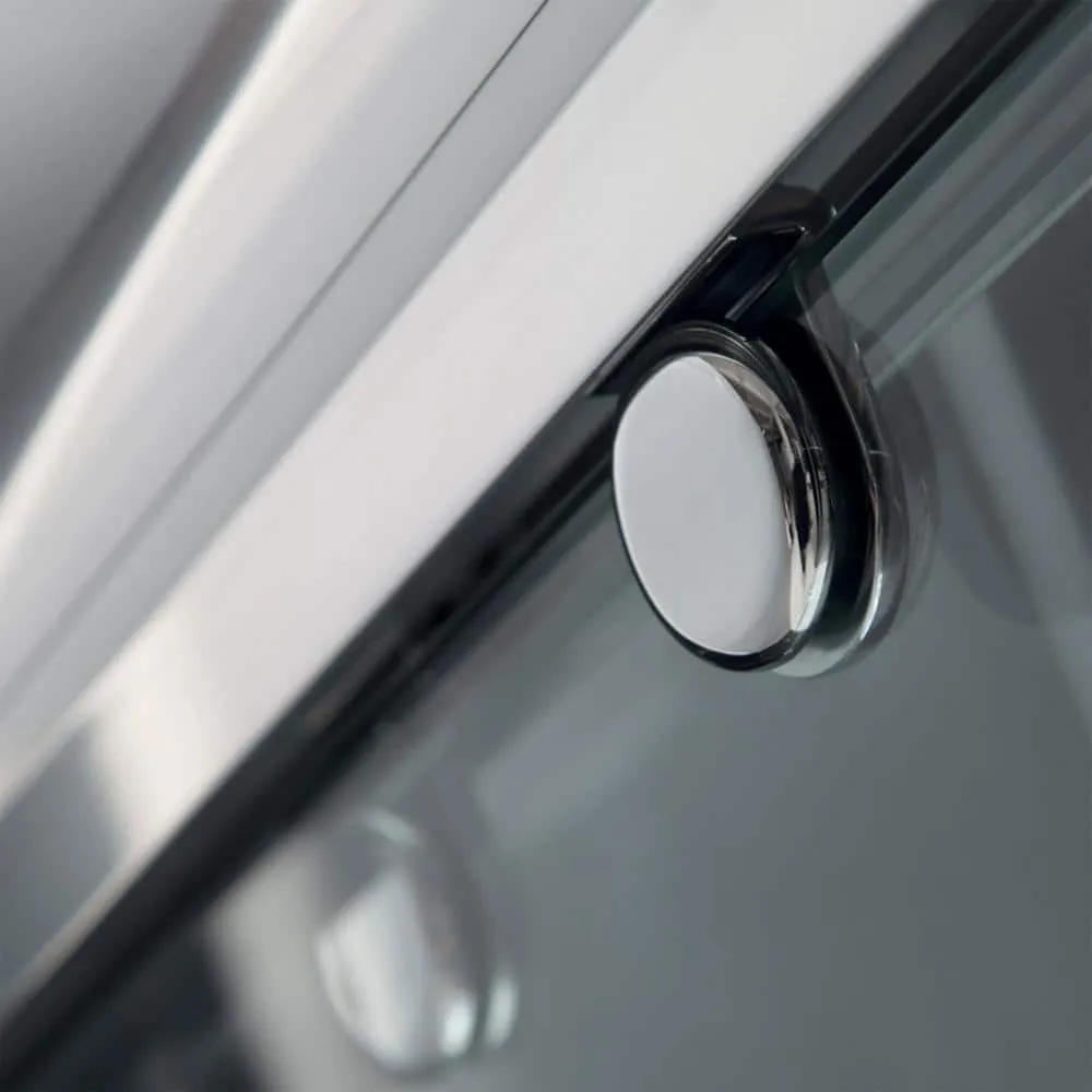 Charisma 36 in. x 60 in. x 78.75 in. Semi-Frameless Sliding Shower Door in Chrome with Center Drain White Acrylic Base, photo 6 of 8