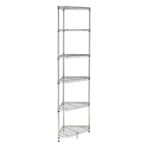 Honey Can Do Steel 22 × 72 × 22 in 6-Tier Triangle Corner Space Saving Garage Storage Shelving Unit