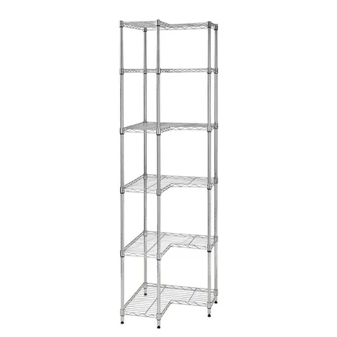 Honey Can Do Steel 20 × 72 × 10 in 6-Tier L Corner Space Saving Garage Storage Shelving Unit