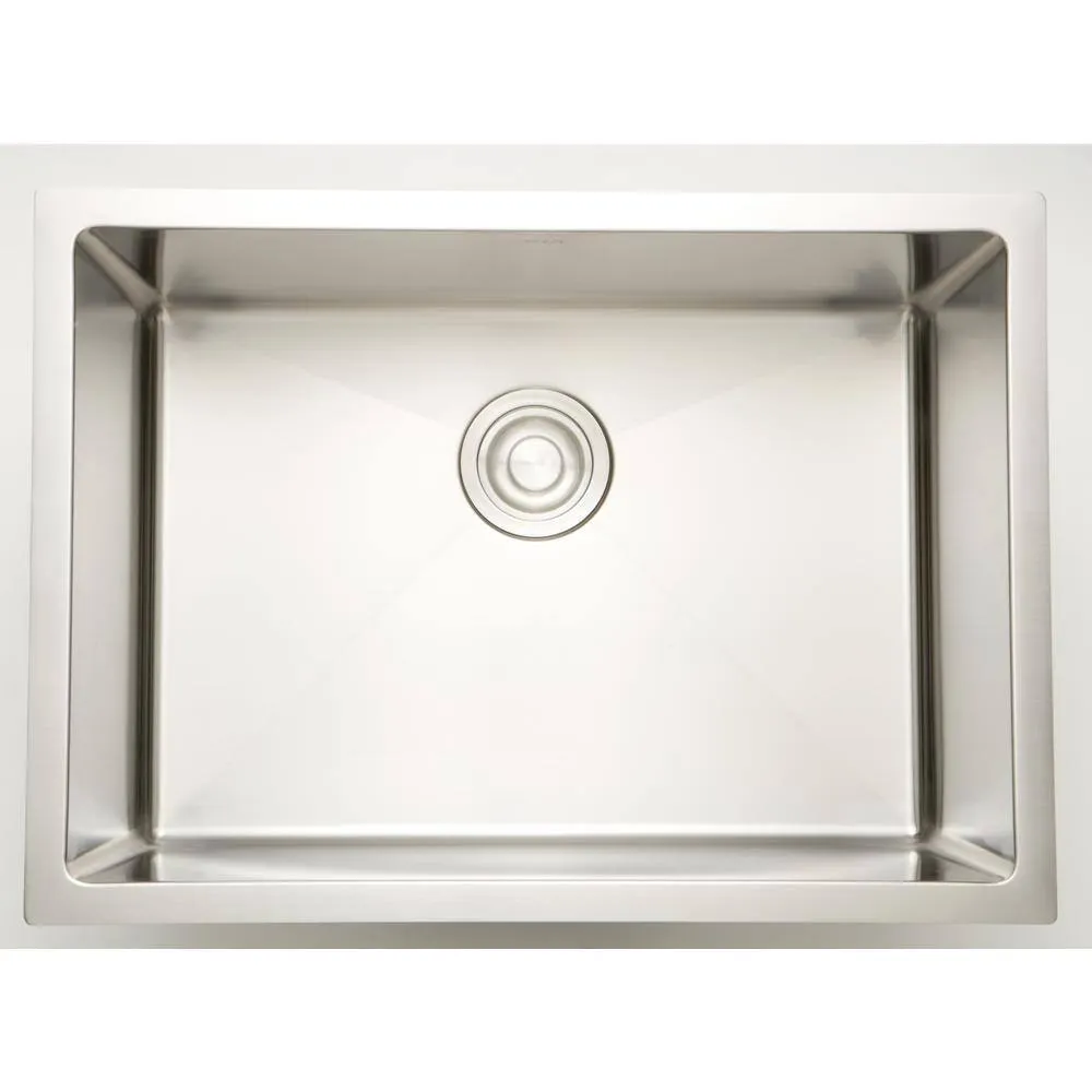 27 in. W x 20 in. D Undermount Chrome Laundry/Utility Sink with 1-Bowl and 16-Gauge 16GS-37004, photo 2 of 3
