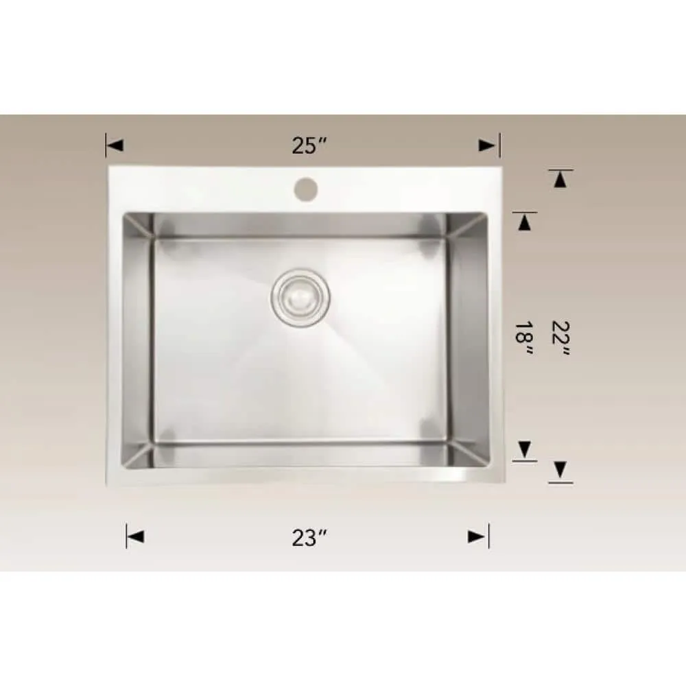 Durable 25 in. x 22 in. Stainless Steel Drop-in Laundry Sink, photo 2 of 2