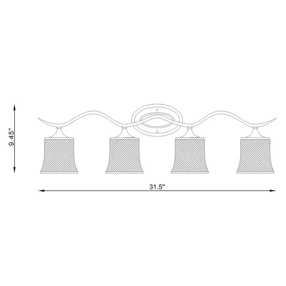 Vanity Art Ravenna 31.5 in. 4-lights Chrome Vanity Light with Cut Crystal Glass Shade, photo 3 of 5