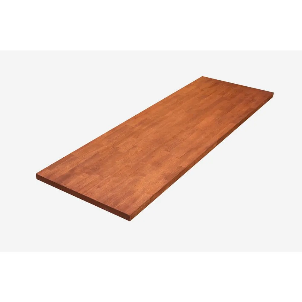 HARDWOOD REFLECTIONS 10 ft. L x 25 in. D Unfinished Birch Butcher Block Standard Countertop in Cinnamon Stain with Eased Edge, photo 3 of 4