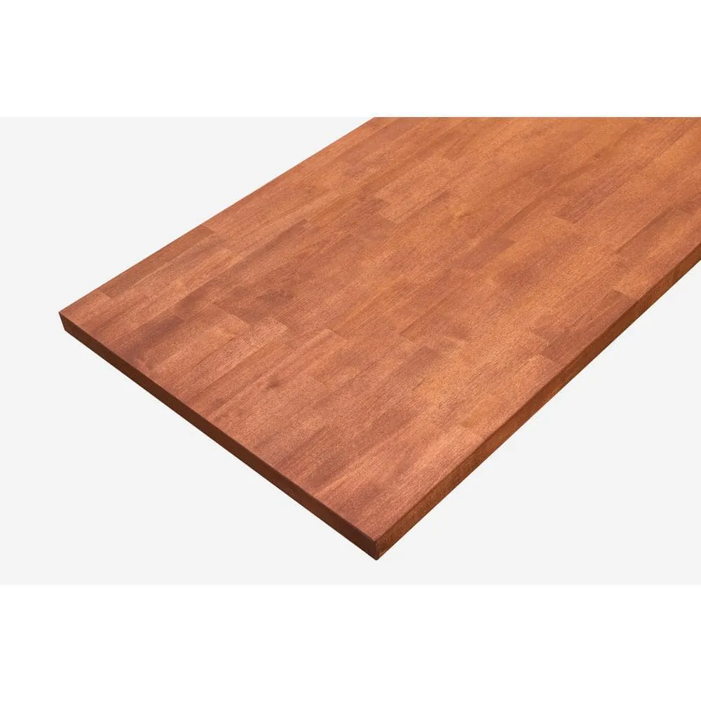 HARDWOOD REFLECTIONS 10 ft. L x 25 in. D Unfinished Birch Butcher Block Standard Countertop in Cinnamon Stain with Eased Edge, photo 4 of 4