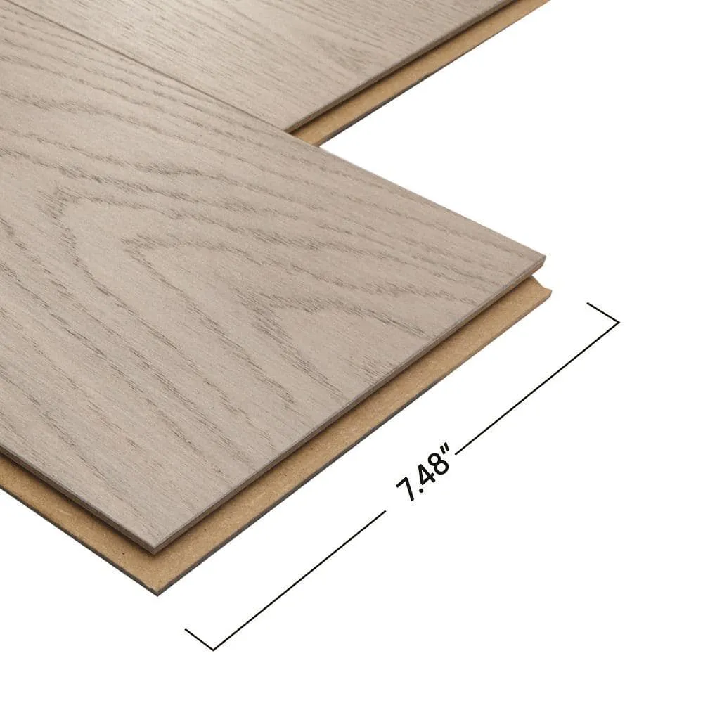Pergo Defense+ Claremore Bay Oak 3/8 in. T x 7.5 in. W Click Lock Wire Brushed Engineered Hardwood Flooring (24.5 sq.ft./case), photo 10 of 15