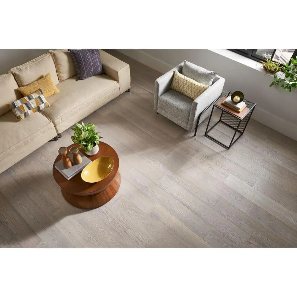 Pergo Defense+ Claremore Bay Oak 3/8 in. T x 7.5 in. W Click Lock Wire Brushed Engineered Hardwood Flooring (24.5 sq.ft./case), photo 6 of 15