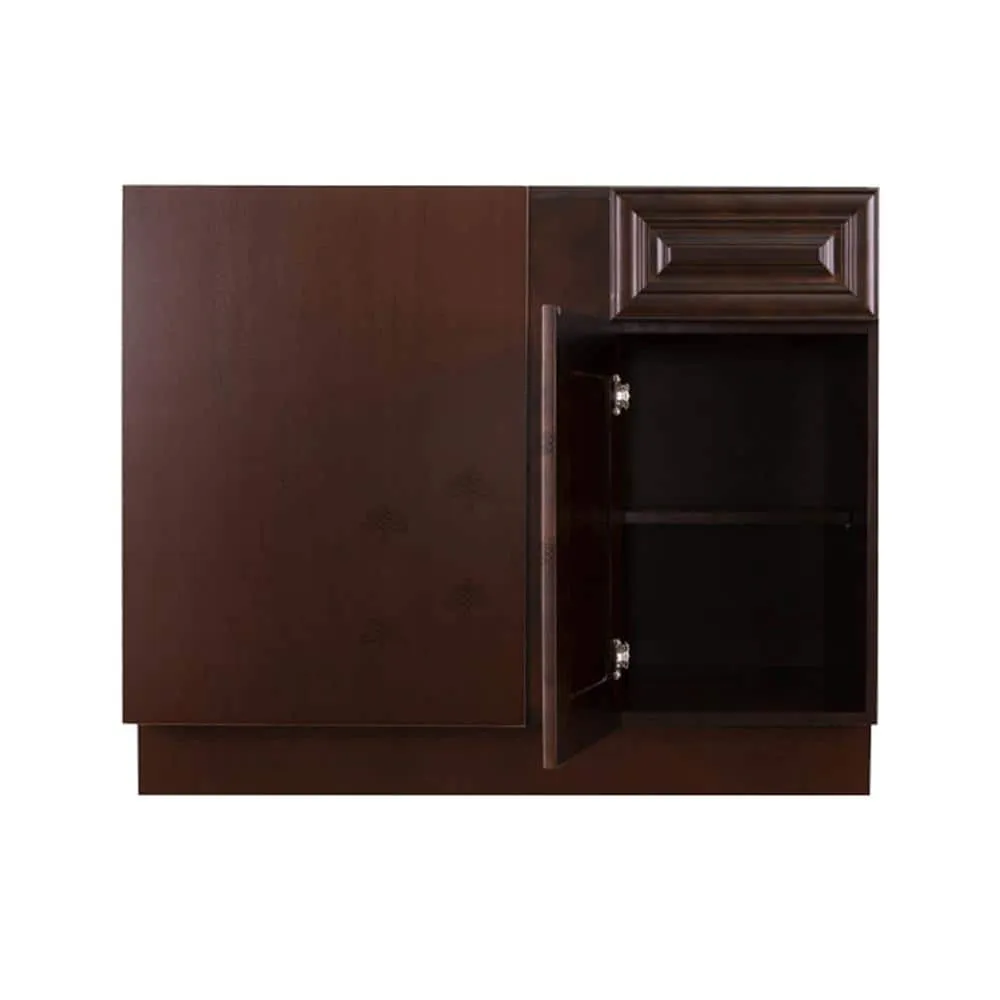 LIFEART CABINETRY Edinburgh Espresso Plywood Raised Panel Stock Assembled Base Corner Kitchen Cabinet (45 in. W x 34.5 in. H x 24 in. D), photo 3 of 7