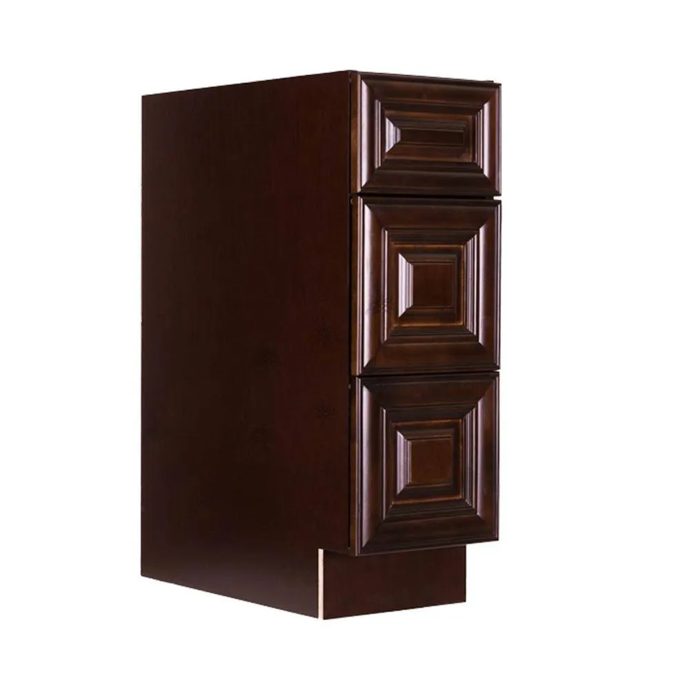 LIFEART CABINETRY Edinburgh Assembled 18 in. x 34.5 in. x 24 in. Base Cabinet with 3 Drawers in Espresso, photo 4 of 10