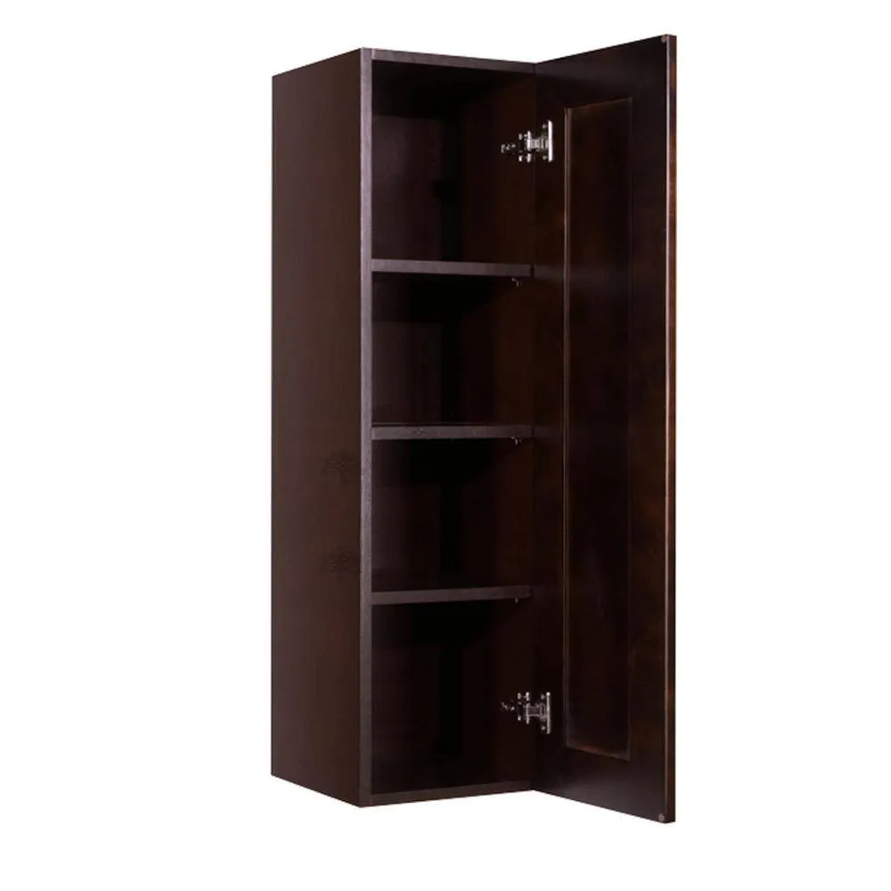 LIFEART CABINETRY Edinburgh Assembled 12 in. x 42 in. x 12 in. Wall Cabinet with 1 Door 3 Shelves in Espresso, photo 2 of 8