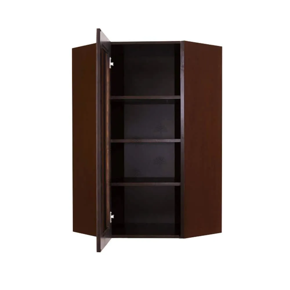 LIFEART CABINETRY Edinburgh Espresso Plywood Glass Door Stock Assembled Wall Corner Kitchen Cabinet (24 in. W x 42 in. H x 15 in. D), photo 2 of 5