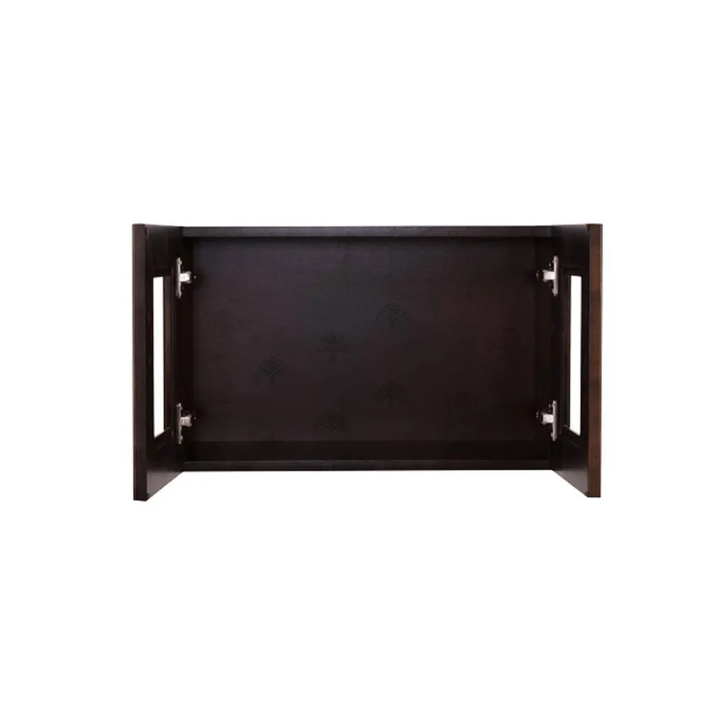 LIFEART CABINETRY Edinburgh Assembled 24 in. x 18 in. x 12 in. Wall Mullion Door Cabinet with 2 Doors in Espresso, photo 3 of 10