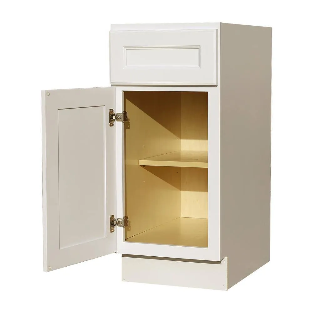 LIFEART CABINETRY LaPort Assembled 9x34.5x24 in. Base Cabinet with 1 Door and 1 Drawer in Classic White, photo 3 of 6
