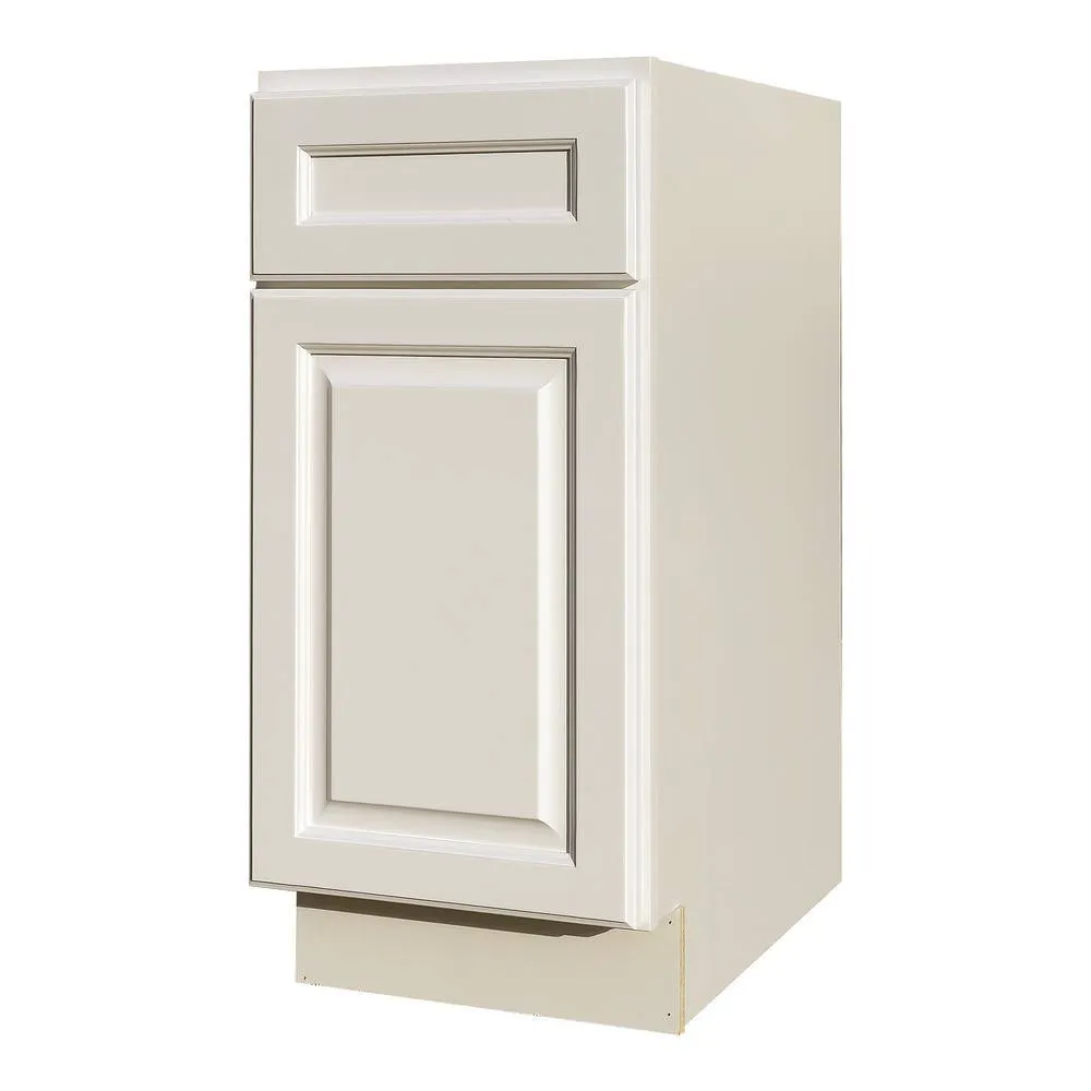 LIFEART CABINETRY LaPort Assembled 15x34.5x24 in. Base Cabinet with 1 Door and 1 Drawer in Classic White, photo 2 of 6