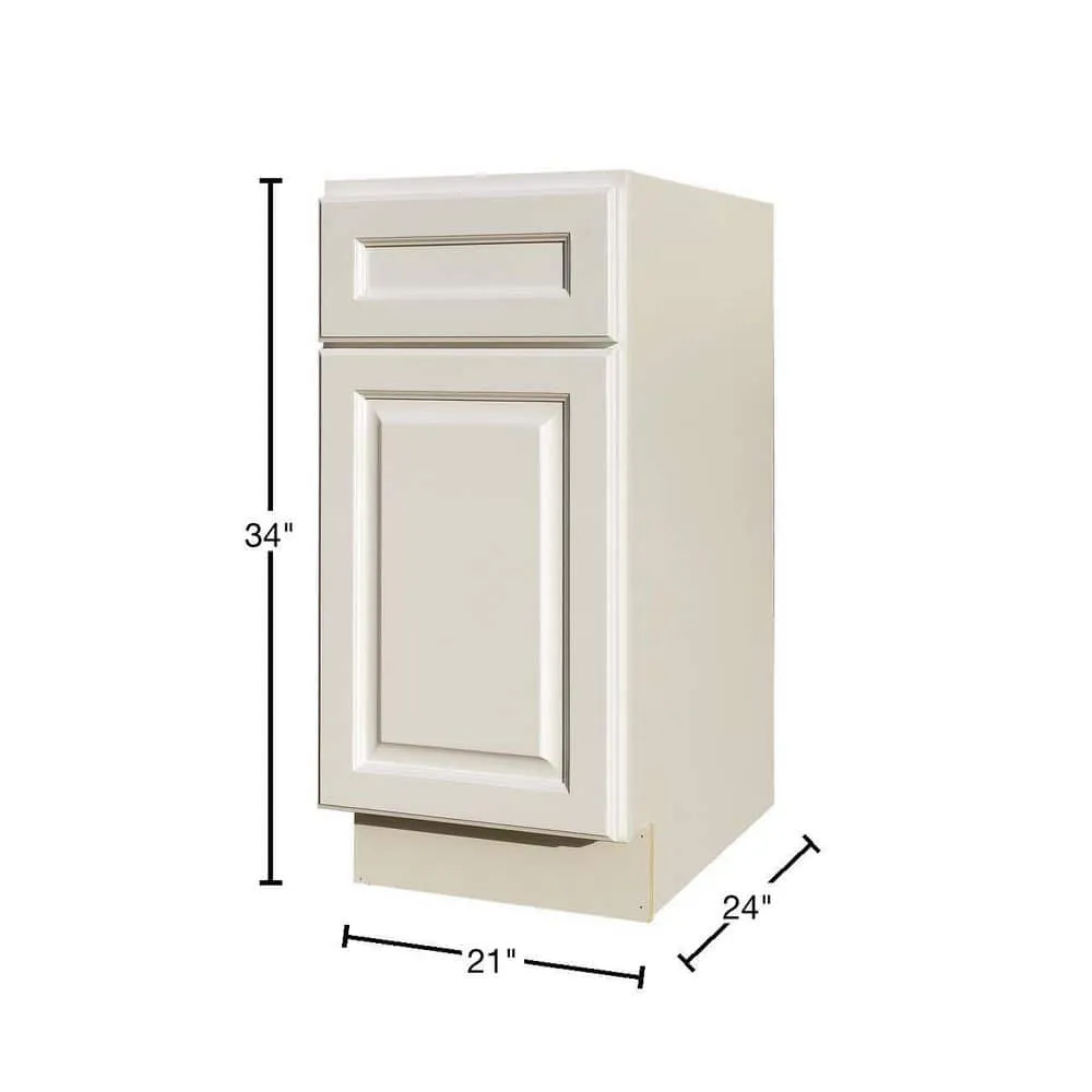 LIFEART CABINETRY LaPort Assembled 21x34.5x24 in. Base Cabinet with 1 Door and 1 Drawer in Classic White, photo 2 of 7