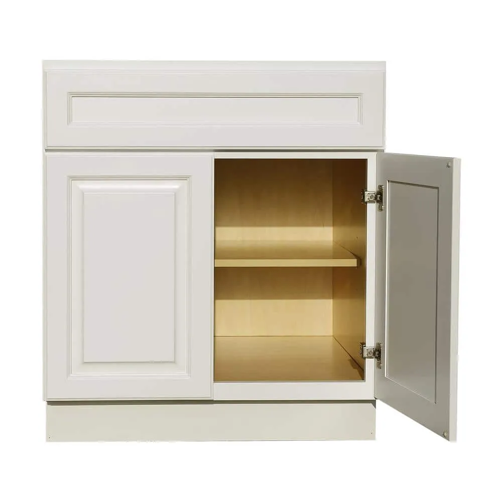 LIFEART CABINETRY LaPort Assembled 27x34.5x24 in. Base Cabinet with 2 Doors and 1 Drawer in Classic White, photo 4 of 7