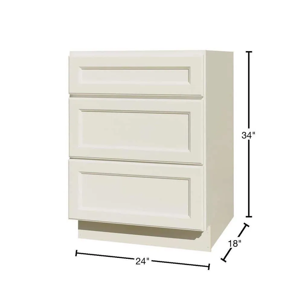 LIFEART CABINETRY LaPort Assembled 18x34.5x24 in. Base Cabinet with 3 Drawers in Classic White, photo 2 of 8