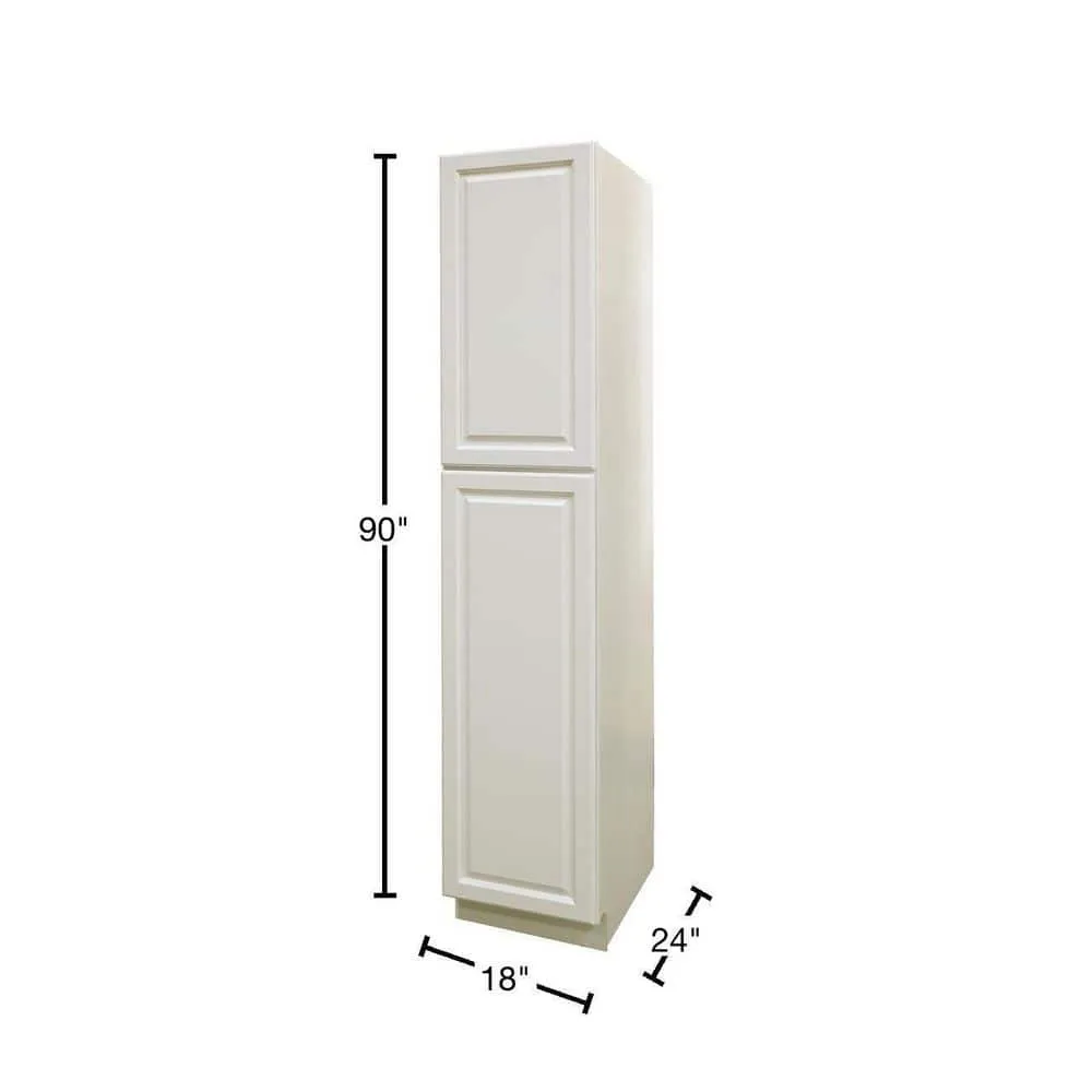 LIFEART CABINETRY LaPort Assembled 18x90x24 in. 2 Doors Tall Pantry with 6 Shelves in Classic White, photo 2 of 7
