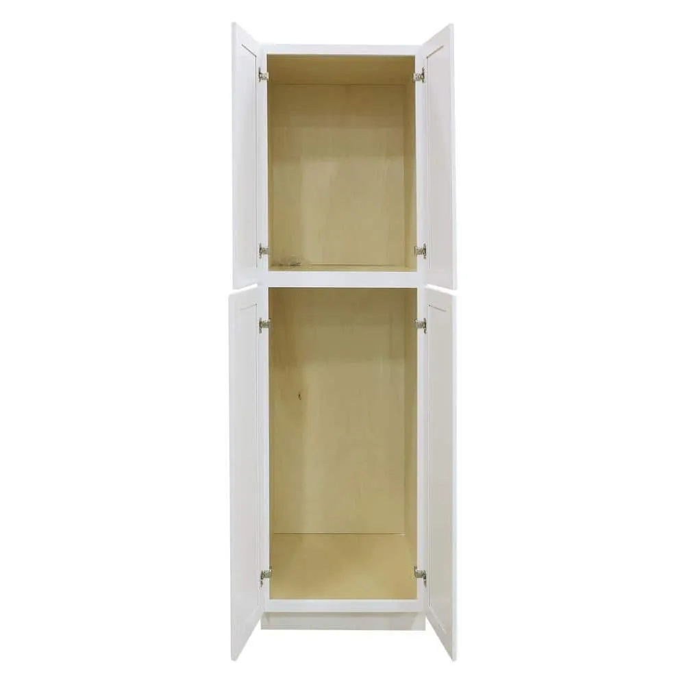 LIFEART CABINETRY LaPort Assembled 30x90x24 in. 4 Door Tall Pantry with 6 Shelves in Classic White, photo 4 of 6