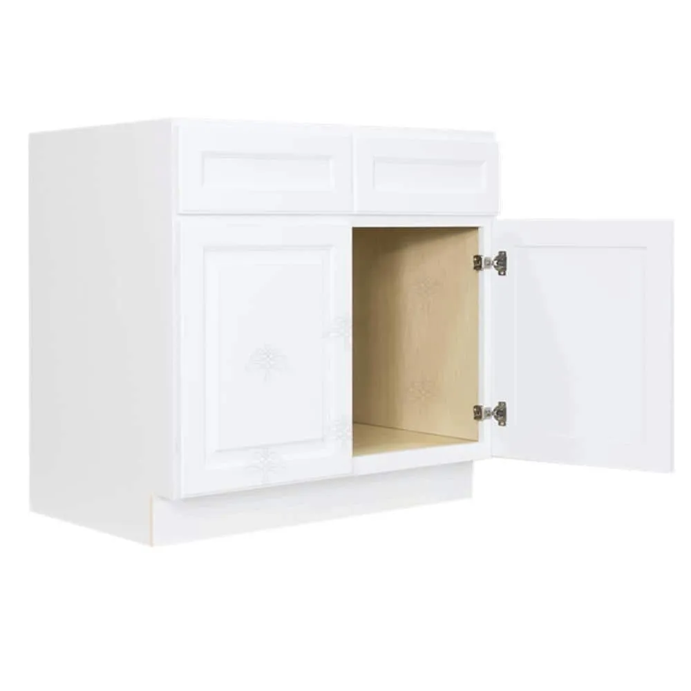 LIFEART CABINETRY LaPort Assembled 42x34.5x24 in. Sink Base Cabinet with 2 Doors and 2 Decoration Drawer Faces in Classic White, photo 4 of 6