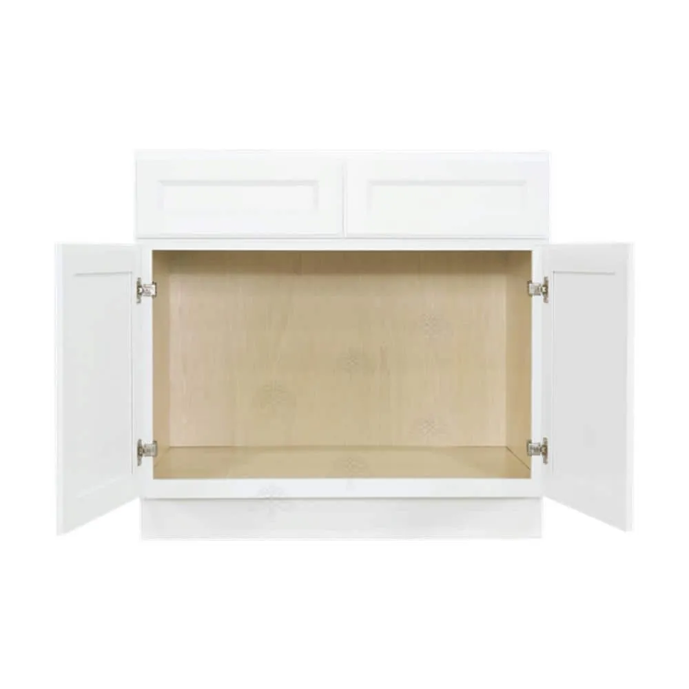 LIFEART CABINETRY LaPort Assembled 42x34.5x24 in. Sink Base Cabinet with 2 Doors and 2 Decoration Drawer Faces in Classic White, photo 2 of 6