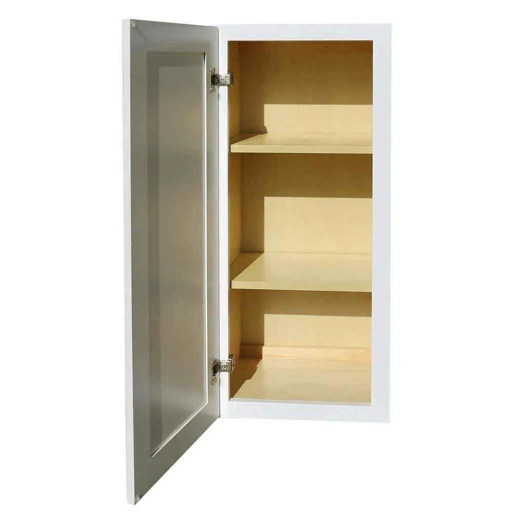 LIFEART CABINETRY LaPort Assembled 15x36x12 in. Wall Cabinet with 1 Door 2 Shelves in Classic White, photo 3 of 6