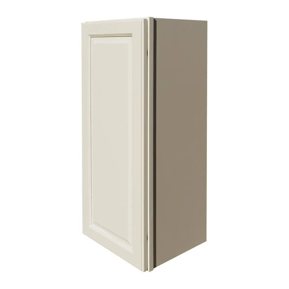 LIFEART CABINETRY LaPort Assembled 15x36x12 in. Wall Cabinet with 1 Door 2 Shelves in Classic White, photo 2 of 6