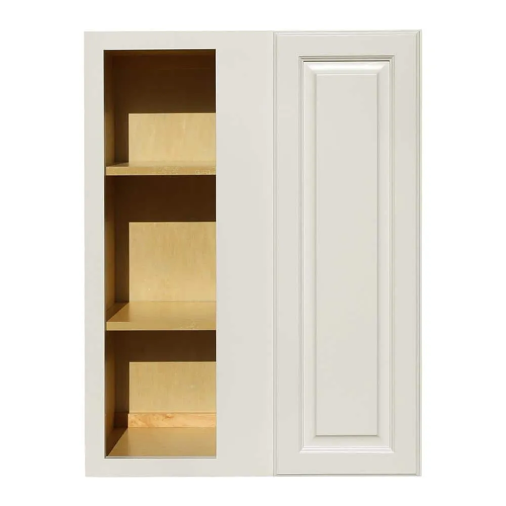 LIFEART CABINETRY Newport Assembled 27x36x12 in. 1-Door Wall Blind Corner Cabinet with 2-Shelves in Classic White, photo 3 of 6