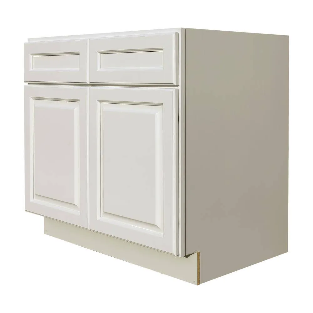 LIFEART CABINETRY Newport Ready to Assemble 33x34.5x24 in. Base Cabinet with 2 Door and 2 Drawer in Classic White, photo 2 of 4