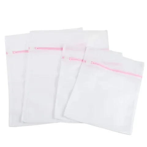 Washable Mesh Laundry Bag with Zipper (4-Pack)