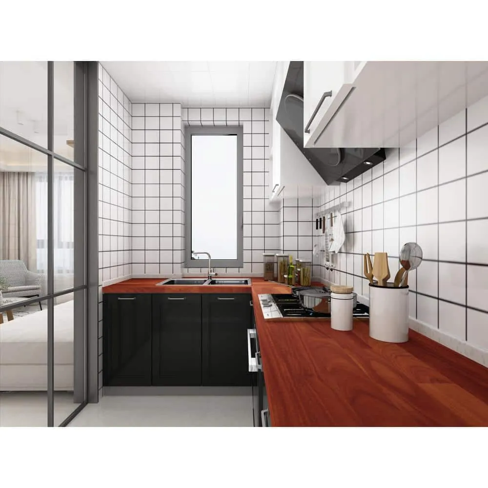 Interbuild 7.2 ft. L x 25 in. D, Karri Butcher Block Standard Countertop in Clear with Square edge, photo 5 of 6
