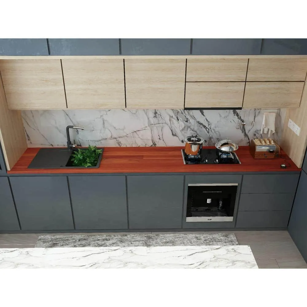 Interbuild 7.2 ft. L x 25 in. D, Karri Butcher Block Standard Countertop in Clear with Square edge, photo 4 of 6