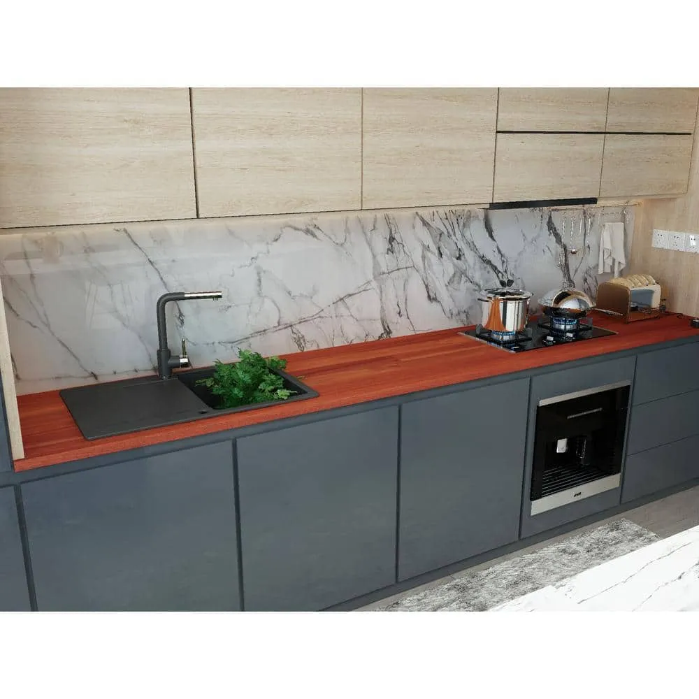 Interbuild 7.2 ft. L x 25 in. D, Karri Butcher Block Standard Countertop in Clear with Square edge, photo 2 of 6