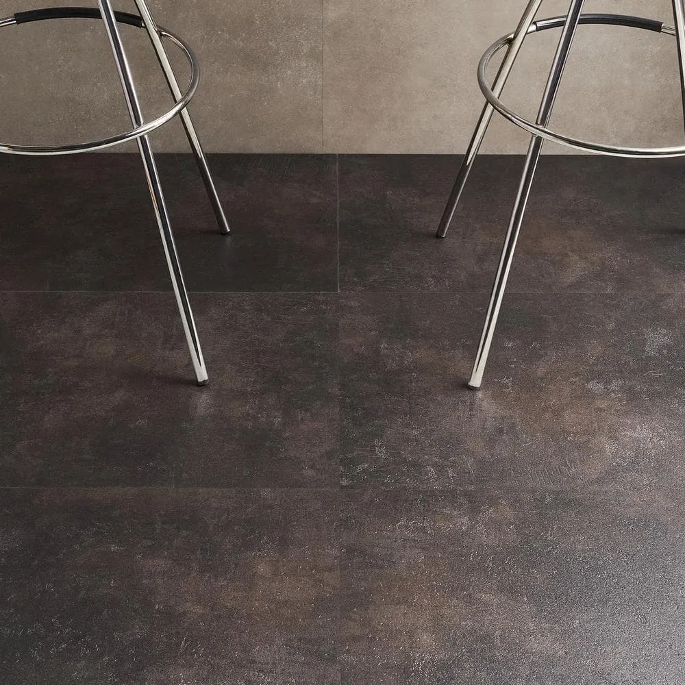 Ivy Hill Tile Duren 28mil Concreto Obsidian 18 in. x 36 in. Glue Down Luxury Vinyl Tile Flooring (36 sq. ft.), photo 2 of 7