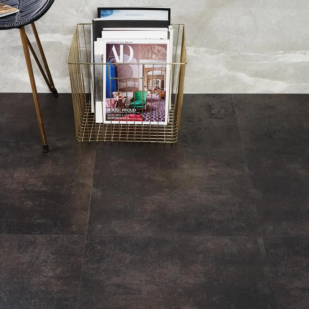 Ivy Hill Tile Duren 28mil Concreto Obsidian 18 in. x 36 in. Glue Down Luxury Vinyl Tile Flooring (36 sq. ft.), photo 7 of 7