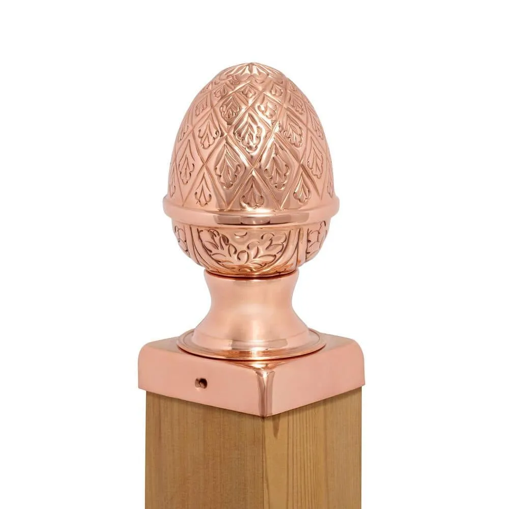 Protectyte 4 in. x 4 in. Copper Pineapple Slip Over Fence Post Cap, photo 2 of 3