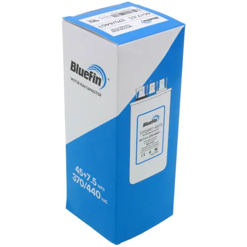 Bluefin CPDRR1-4575 45/7.5 MFD Round Dual Motor Run Capacitor (440/370V), photo 4 of 5