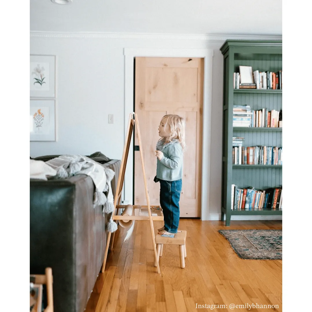 Krosswood Doors 30 in. x 80 in. Krosswood Craftsman 3-Panel Shaker Solid Wood Core Rustic Knotty Alder Interior Door Slab, in a room, photo 8 of 14